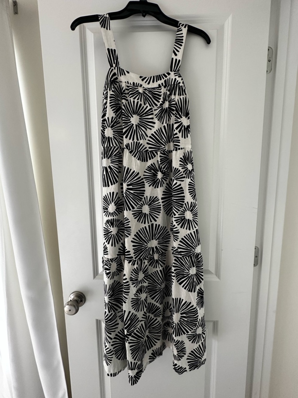 Loft Black & White Print Linen Blend Maxi Dress - Women's Summer Dress